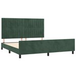 vidaXL Cadre de lit avec tête de lit Vert foncé 180x200 cm Velours