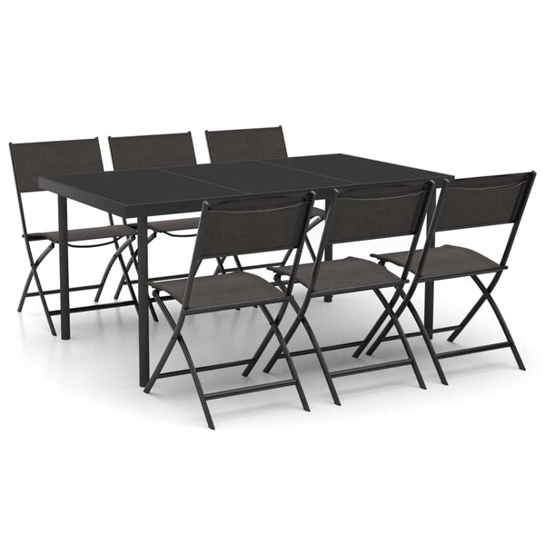 vidaXL Mobilier de salle à manger d'extérieur 7 Pièces Acier