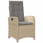 vidaXL Ensemble de bistro 3 Pièces coussins mélange beige résine tressée