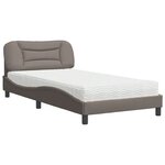 vidaXL Lit avec matelas taupe 100x200 cm tissu
