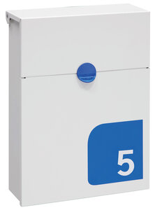 Boîte aux Lettres en Acier Tondo E6721-BLU Serrure Protégée Anti-pluie Blanc