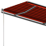 vidaXL Auvent manuel rétractable avec poteaux 3 5x2 5 m Orange/marron