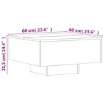 vidaXL Table basse noir 60x60x31 5 cm bois d'ingénierie