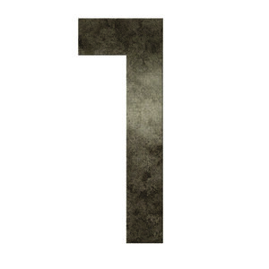 Numéro 1 - Numéro adhésif pour boîte aux lettres - Vinyle épais texturé hauteur 50 mm. Métal Cuivré.