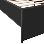 vidaXL Cadre de lit noir 100x200 cm bois d'ingénierie et métal