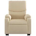 vidaXL Fauteuil inclinable Crème Tissu