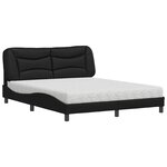 vidaXL Lit avec matelas noir 160x200 cm similicuir