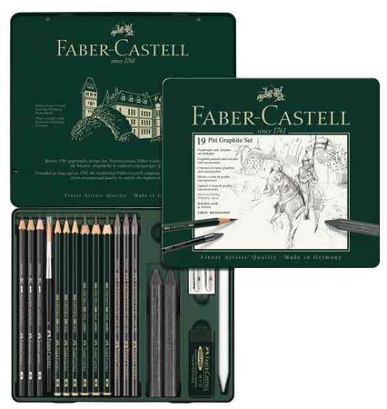 Set PITT GRAPHITE 19 pièces en boite métallique FABER-CASTELL