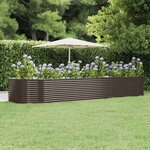 vidaXL Lit surélevé de jardin Marron Acier enduit de poudre