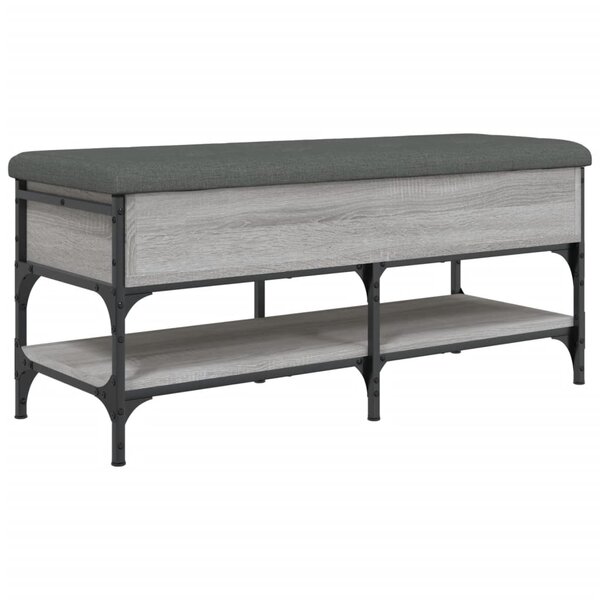 vidaXL Banc à chaussures sonoma gris 102x42x45 cm bois d'ingénierie