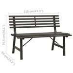 vidaXL Banc de jardin 110 cm Acier Noir