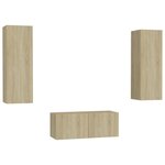 vidaXL Ensemble de meubles TV 3 Pièces Chêne sonoma Bois d'ingénierie