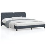 vidaXL Cadre de lit avec lumières LED gris foncé 180x200 cm velours
