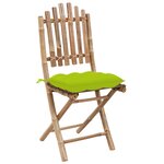 vidaXL Ensemble à manger d'extérieur pliable 5Pièces avec coussins Bambou