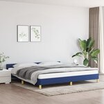 vidaXL Cadre de lit avec tête de lit Bleu 200 x 200 cm Tissu