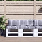 vidaXL Coussins de palette 2 Pièces carreaux gris tissu