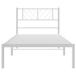 vidaXL Cadre de lit métal avec tête de lit blanc 80x200 cm