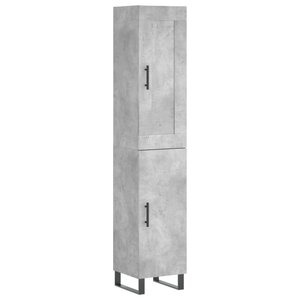 vidaXL Buffet haut Gris béton 34 5x34x180 cm Bois d'ingénierie