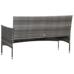 vidaXL Salon de jardin 4 Pièces avec coussins résine tressée gris