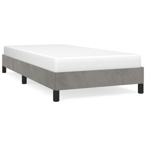 vidaXL Cadre de lit Gris clair 90x200 cm Velours
