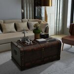 Vidaxl coffre de rangement bois marron 90 x 51 x 42 cm