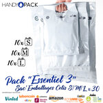 Pack Essentiel 3 Sac’Emballages Colis S/M/L  x30 sacs