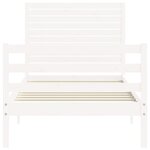 vidaXL Cadre de lit avec tête de lit blanc petit simple bois massif