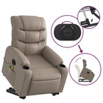 vidaXL Fauteuil inclinable de massage électrique cappuccino similicuir