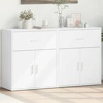 vidaXL Buffets 2 Pièces blanc 60x31x70 cm bois d'ingénierie