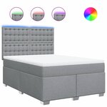 vidaXL Sommier à lattes de lit avec matelas Gris clair 140x200cm Tissu