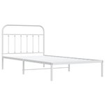 vidaXL Cadre de lit métal avec tête de lit blanc 100x200 cm