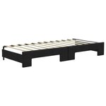vidaXL Lit de jour avec gigogne et tiroirs noir 80x200 cm tissu