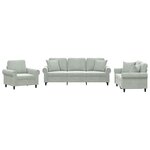 vidaXL Ensemble de canapés 3 Pièces avec coussins gris clair velours