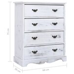 vidaXL Armoire à tiroirs Blanc 60x30x75 cm Bois