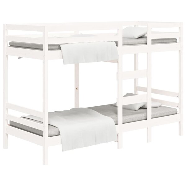 vidaXL Lit superposé Blanc 90x190 cm Bois de pin massif