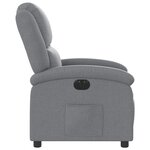 vidaXL Fauteuil inclinable électrique Gris clair Tissu