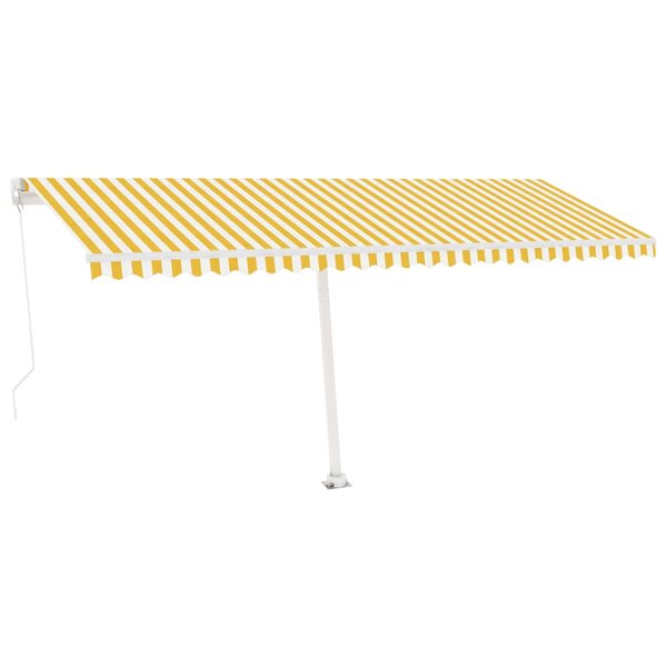 vidaXL Auvent manuel rétractable sur pied 500x350 cm Jaune/Blanc