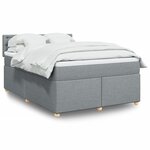 vidaXL Sommier à lattes de lit avec matelas Gris clair 140x200cm Tissu