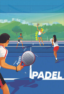 Bloc 2 timbres - Sports - Padel - Lettre internationale