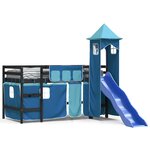 vidaXL Lit mezzanine enfants avec tour bleu 90x190 cm bois pin massif