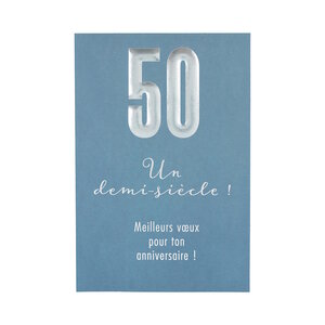 Carte Anniversaire - 50 ans Un demi-siècle ! Meilleurs voeux