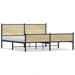 vidaXL Cadre de lit en métal sans matelas chêne sonoma 183x213 cm