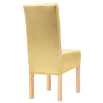 vidaXL Housses extensibles de chaise droite 6 Pièces Doré