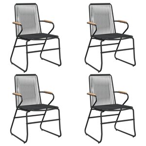 vidaXL Chaises de jardin lot de 4 noir 58x59x85 5 cm rotin PVC