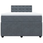 vidaXL Sommier à lattes de lit et matelas Gris foncé 120x200cm Velours