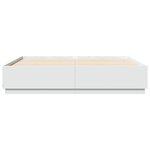 vidaXL Cadre de lit avec lumières LED blanc 180x200 cm bois ingénierie