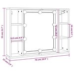 vidaXL Armoire à miroir avec LED Gris béton 76x15x55 cm
