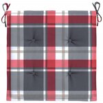 vidaXL Coussins de chaise de jardin lot de 4 carreaux rouges 40x40x3cm