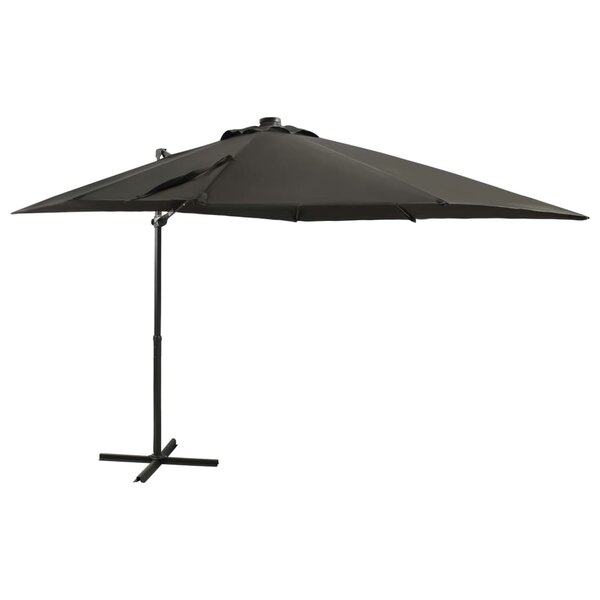 vidaXL Parasol déporté avec mât et lumières LED Anthracite 250 cm