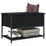 vidaXL Banc de rangement noir 70x42 5x47 cm bois d'ingénierie